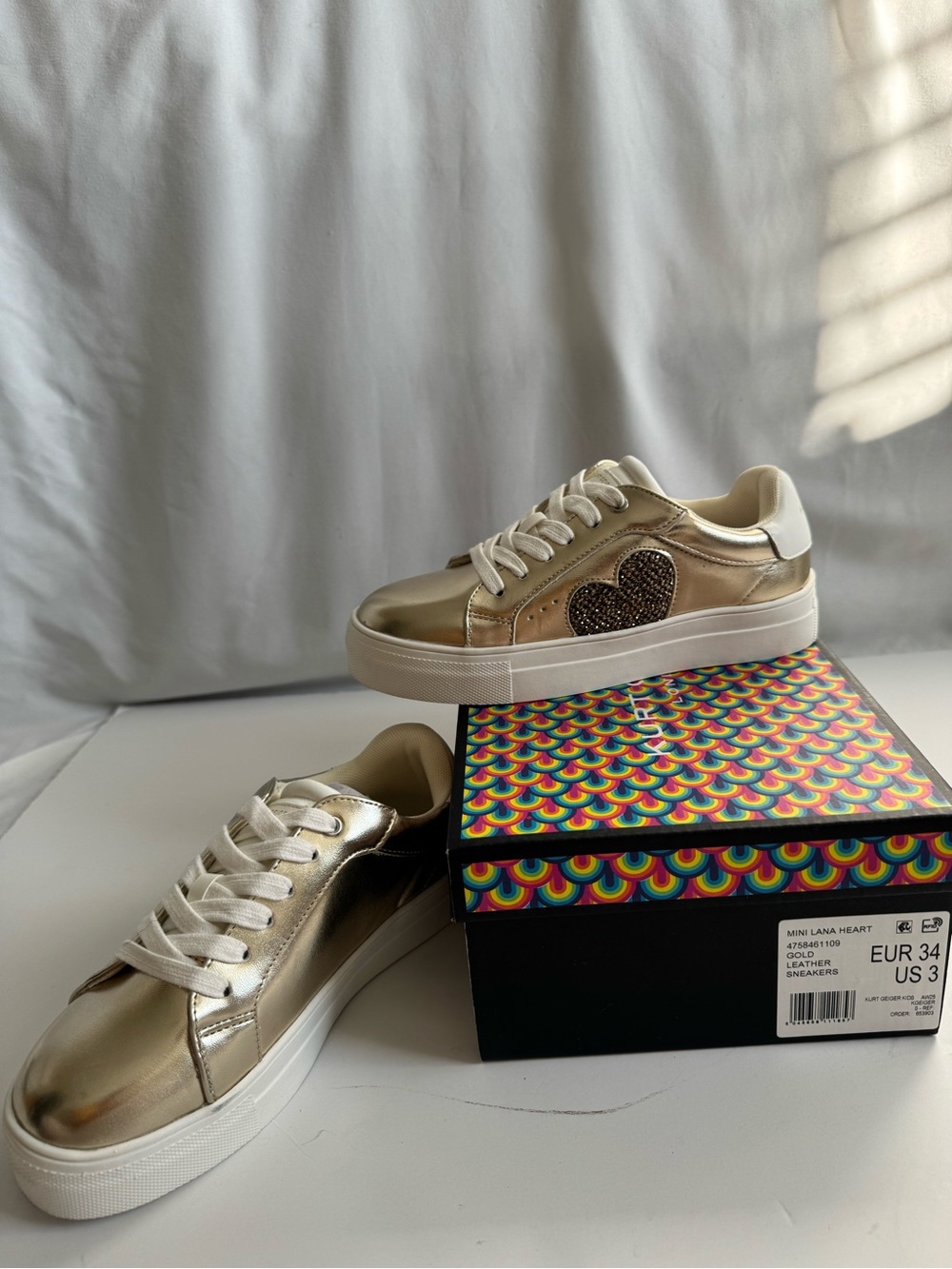 NWT! Kurt Geiger Kids mini Lana heart shoes - size 3 - Picture 5 of 10